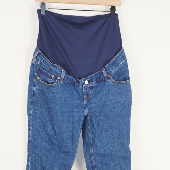 Abercrombie & Fitch Ankle Straight Blue Maternity Jeans Womens Sz 28 / 6 - Picture 2 of 13